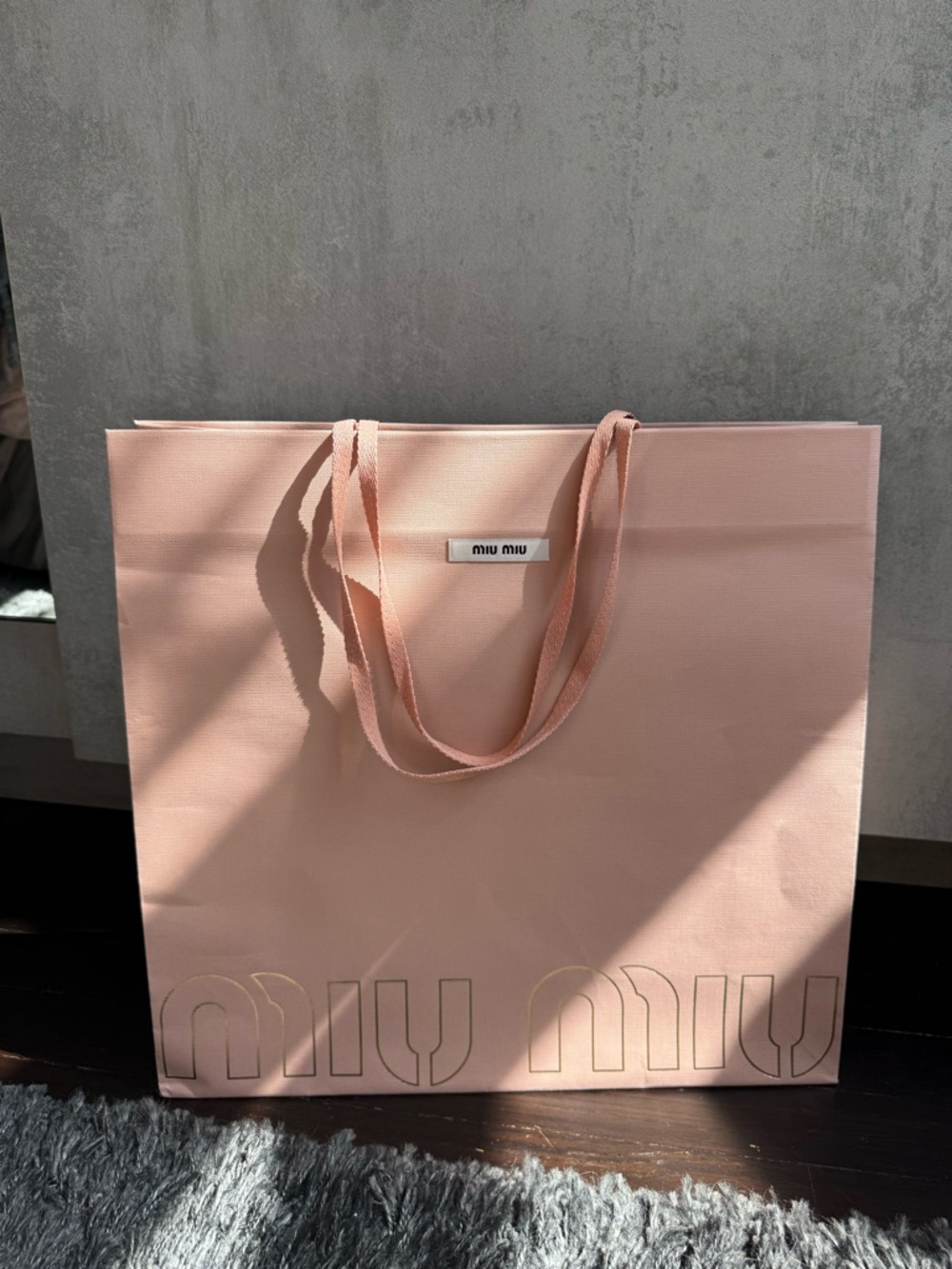 Miu Miu Dusty Pink Shopping Tote Bag